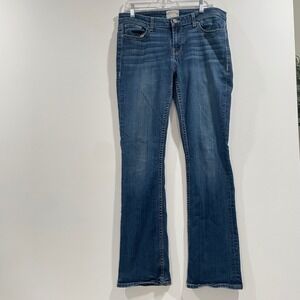 BKE Payton Bootcut Jeans Womens 30L Medium Wash Stretch Denim Embroidered Pocket